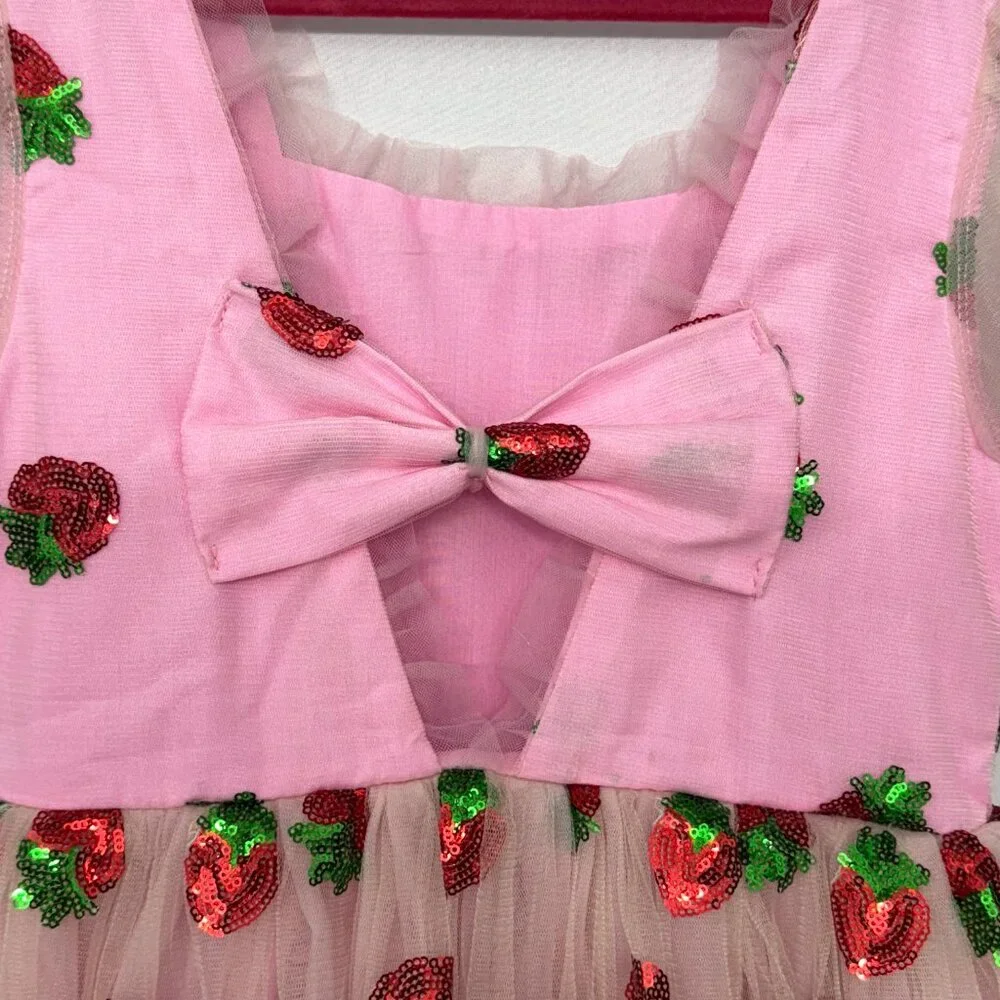 Lola + The Boys Strawberry Sequin Tulle Dress Size 8 - Picture 7 of 11